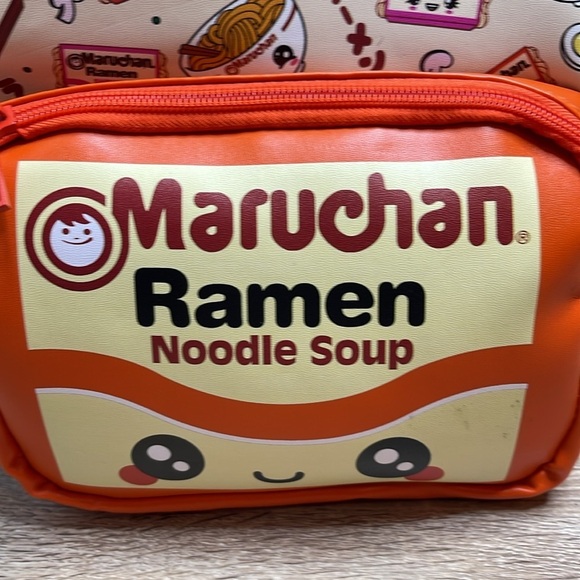 Maruchan Ramen Noodle Soup Mini Backpack Mad Engine NWT Orange Cream Print Zip - Picture 2 of 12